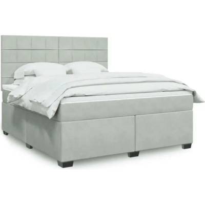 vidaXL 11461.3290978 Boxspring postel s matrací světle šedá samet