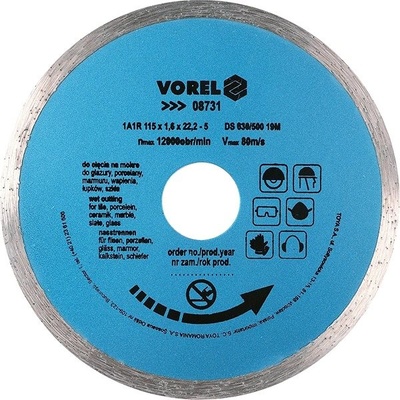 Vorel Kotúč diamantový 115 × 22,2 × 1,6 mm plný 5906083087318