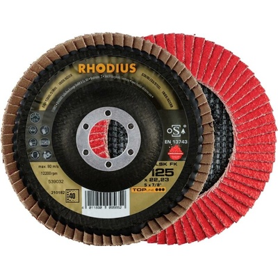 RHODIUS Lamelový brusný kotouč LSK FK 125 x 22,23 P40 TOPline
