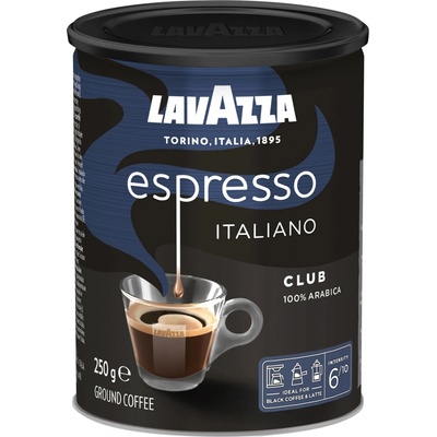 Lavazza mletá Club Espresso Italiano plechovka 100% Arabica 250 g
