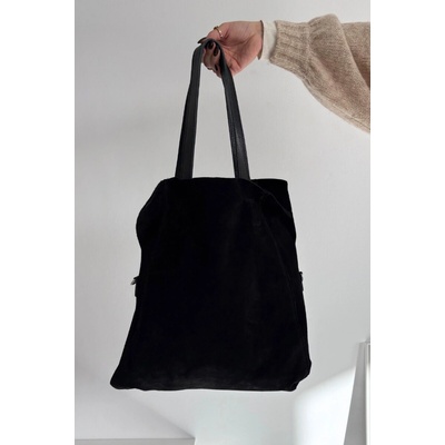 Čierna semišová shopper kabelka Miraya čierna Boto