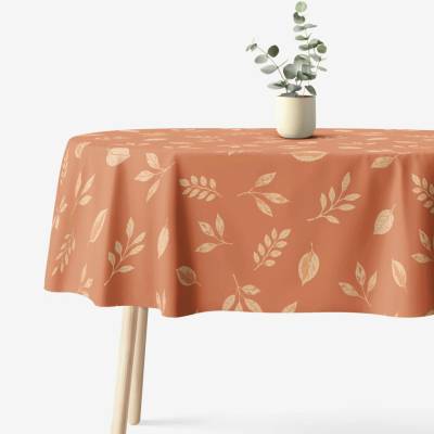 Goldea oválny obrus 100% bavlnené plátno oranžové jesenné lístky 140x240 cm