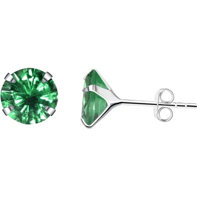 Majya Strieborné náušnice GREEN EMERALD 10506