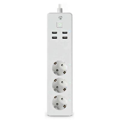 NEDIS NEDIS Wi-Fi chytrý prodlužovací přívod/ 3x zásuvka typu F/ 16A/ 4x USB/ 1,8m/ Android/ iOS/ Nedis® SmartLife/ bílá