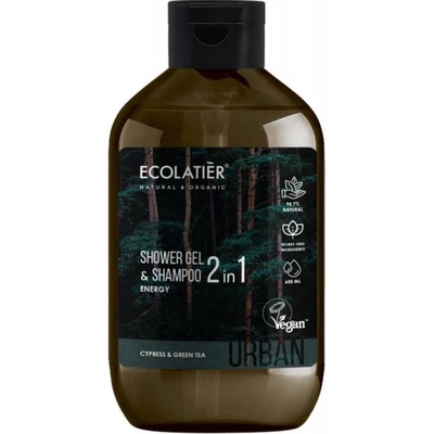 Sprchový gél a šampón 2v1 cyprus a zelený čaj pánsky, 600ml - EcoLatier