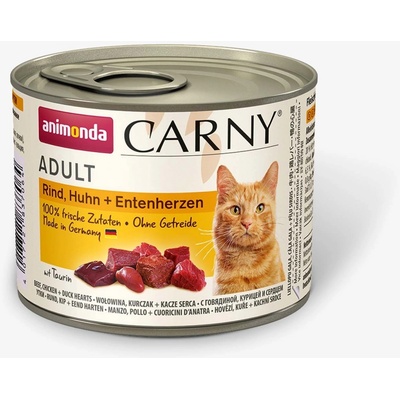 Animonda Carny Adult hovädzie,kura a kačacie srdiečka 6 x 200 g