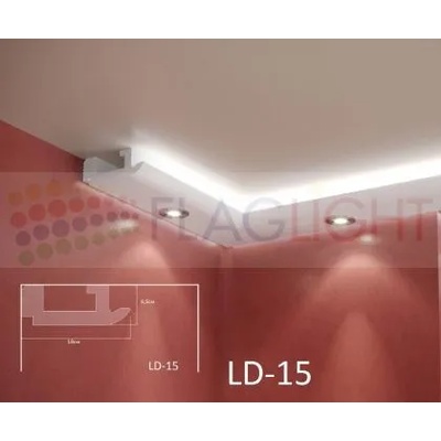 Ld-15 Декоративен профил за скрито led осветление ► 2метра (ld15)