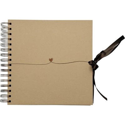 Baloušek Fotoalbum s kroužkovou vazbou - 21 x 21 cm / Kraft – srdce