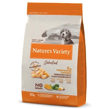 Image 1 of Nature's Variety Nature`s Variety SELECTED PUPPY/JUNIOR - FREE RANGE CHICKEN - Пълноценна, Натурална храна, БЕЗ ЗЪРНО за подрастващи кученца, до 1 година, със свободно отглеждани пилета - САЩ - 10 кг 927141