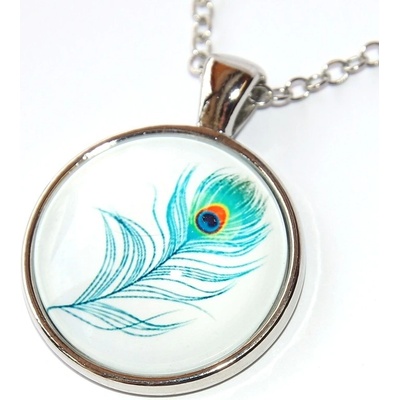 Fashion Jewerly Řetízek amulet paví pírko lehkost žití, milujeme peříčka 3172