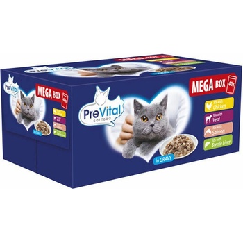 PreVital kura teľa losos pečeň v omáčke 40 x 100 g