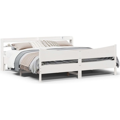 zahrada-XL 3307036 Rám postele s čelem bílý masivní borovice