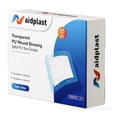 Victoreks Health Products Ltd. Aidplast Náplast na rány sterilní voděodolná (9 x 10 cm) 25 náplastí