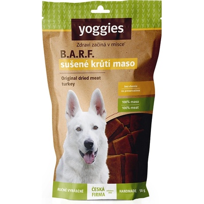 Sušené morčacie mäso pre psov Yoggies prúžky 45 g