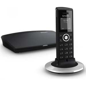 Snom Безжичен DECT телефон Snom M325, включва едноклетъчна базова станция M300, LCD дисплей, 20 линии, вътрешен/външен обхват 300/50м, черен (00003955) Телефонни апарати
