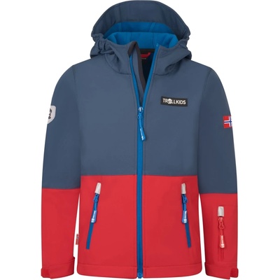TROLLKIDS Детско софтшел яке Trollkids Kid's Skjorta Jacket Softshell jacket - Bright Red / Mystic Blue / Alpine Blue - размер 110 (EU) (703-6162-0114)