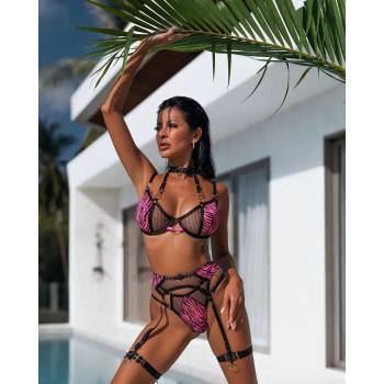 Еротичен комплект бельо Никол от 5 части с прозрачна мрежа | ЕРОТИЧНО БЕЛЬО