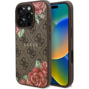 GUESS GUHMP16XP4ROPEMCW iPhone 16 Pro Max 6.9" кафяв/кафяв твърд калъф 4G Flowers Print MagSafe (3666339350277)