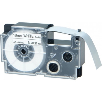 Pro Casio Casio XR-18GWE, 18mm x 5, 5m черен печат / бял фон, екстра лепило съвместима лента (XR-18GWE)