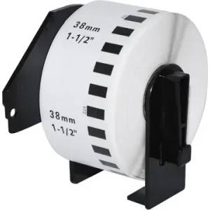 Makki съвместими етикети Brother DK-22225 - White Continuous Length Paper Tape 38mm x 30.48m, Black on White - MK-DK-22225 (MK-DK-22225) - xtreme