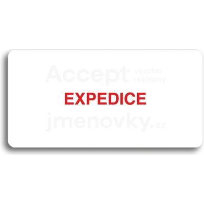 ACCEPT Piktogram EXPEDICE - bílá tabulka - barevný tisk bez rámečku