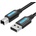 Vention USB-A 2.0/M - USB-B/M, (PVC, черен, кабел за принтер, кабел за принтер), 1, 5 м, кабел