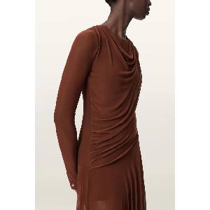 AllSaints рокля по тялото от памук с еластан LORIA (W061DF)