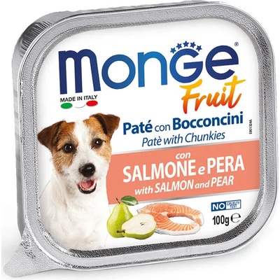 Monge FRUIT Pate And Chunkies With Salmon and Pear пастет и хапки със сьомга и круши 100gr