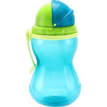 Canpol babies sportovní láhev s brčkem velká modrá 370 ml
