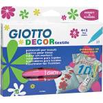GIOTTO Флумастри 6 цвята Decor Textile, за оцветяване на текстилни изделия