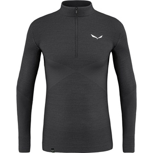 Salewa Мъжко мериносово термобельо Salewa Zebru Med Warm AMR Half Zip Tee Merino base layer - Onyx (015-1346-0411)