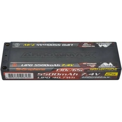 Arrowmax AM Lipo 5500 mAh 2S TC Ultra Low Profile 7.4 V 65C Continuous 130C Burst 5mm Si-Graphene AM-700716