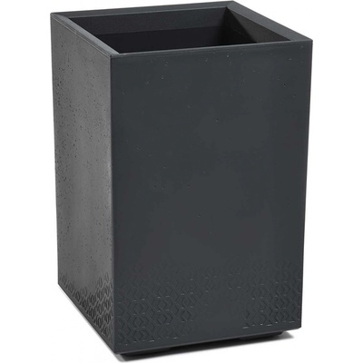 HowHomely PLASTOVÝ KVETINÁČ NA KOLIESKACH BETONIQUE ECO 60X40X40 CM IMITÁCIA BETÓNU ANTRACITOVÁ