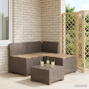 vidaXL Пейка за градина с Cushions във вид на ратан 3-местен ПП (8011902)
