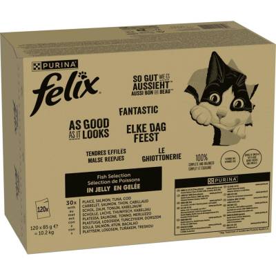 Felix Fantastic kapsičky tuňák, losos, treska, platýs 120 x 85 g