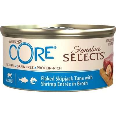Wellness Core Cat Sign.Selec. tuňák s krevetami ve stave 79 g