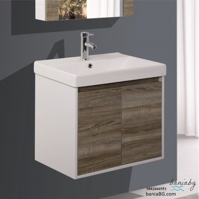 Inter Ceramic Долен конзолен pvc шкаф за баня icp 6055 wooden
