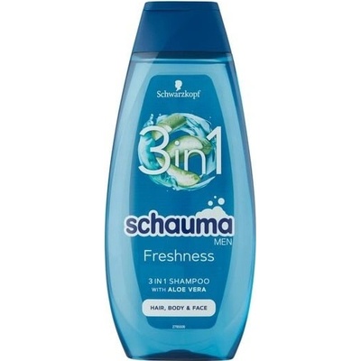 Schauma Men Freshness 3v1 šampón na vlasy tvár a telo 400 ml