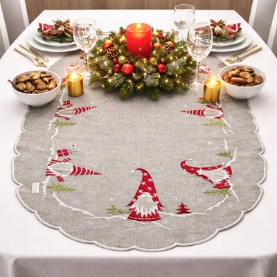 RAEBEL Vianočný obrus 5790 sivá Polyester 40x90 cm