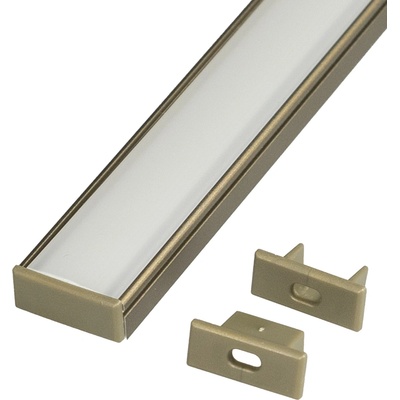 LED profil N8 - nástěnný stříbrný - N8B bronz koncovka s dírou TL-096613 096613