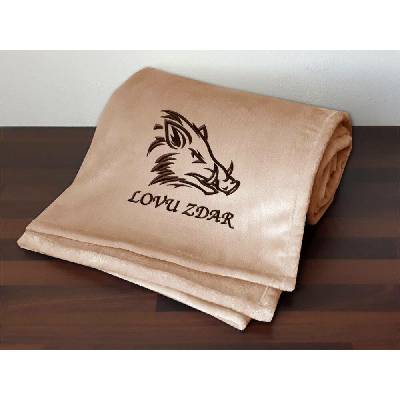 Povlečení Plus Deka pro myslivce Kanec + Lovu zdar čokoládová 150x200