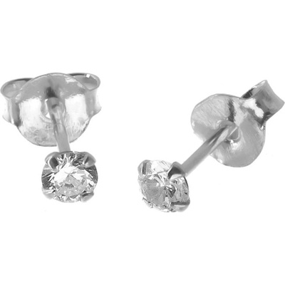 Argento Strieborné náušnice - číry okrúhly zirkón, veľkosť 3 mm 65348