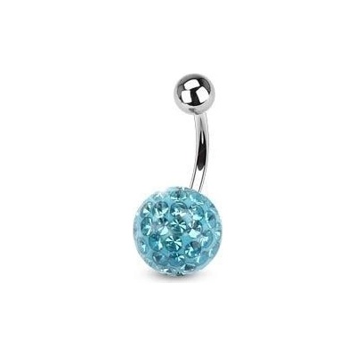 Šperky4U piercing do pupíku s kamínky Crystals From Swarovski AQUA BS01015Q-08