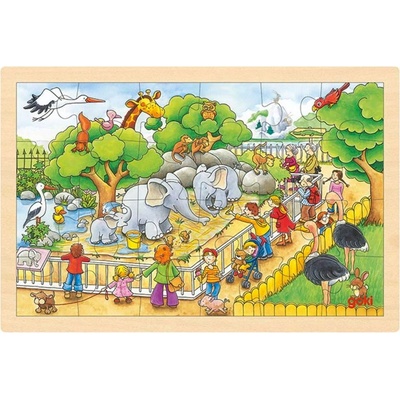 GOKI Dřevěné Návštěva ZOO 24 dílků