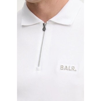 BALR Тениска с яка balr. в бяло с апликация (b1122.1033)