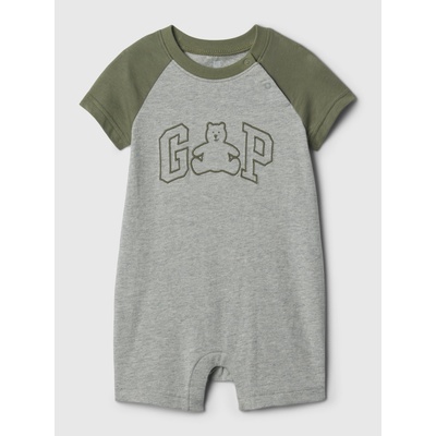 GAP Бебешки кратък гащеризон с лого GAP GAP | Siv | Момчешки | 50-62