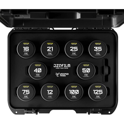 DZOFILM Vespid Prime 10 Lens Kit 12 / 16 mm T2,8 + 21 / 25 / 35 / 40 / 50 / 75 / 100 / 125 mm T2,1