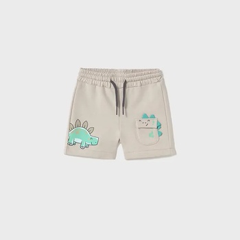 Mayoral Бермуди трикотаж play в бял цвят с динозаври за мини момче Майорал