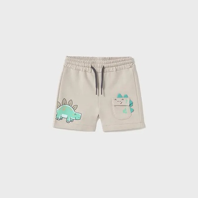 Mayoral Бермуди трикотаж play в бял цвят с динозаври за мини момче Майорал
