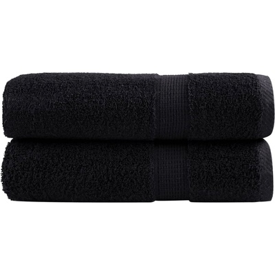 vidaXL Премиум кърпи за ръце SOLUND 2 бр. черни 50x100 см 600 г/м2 (137425)